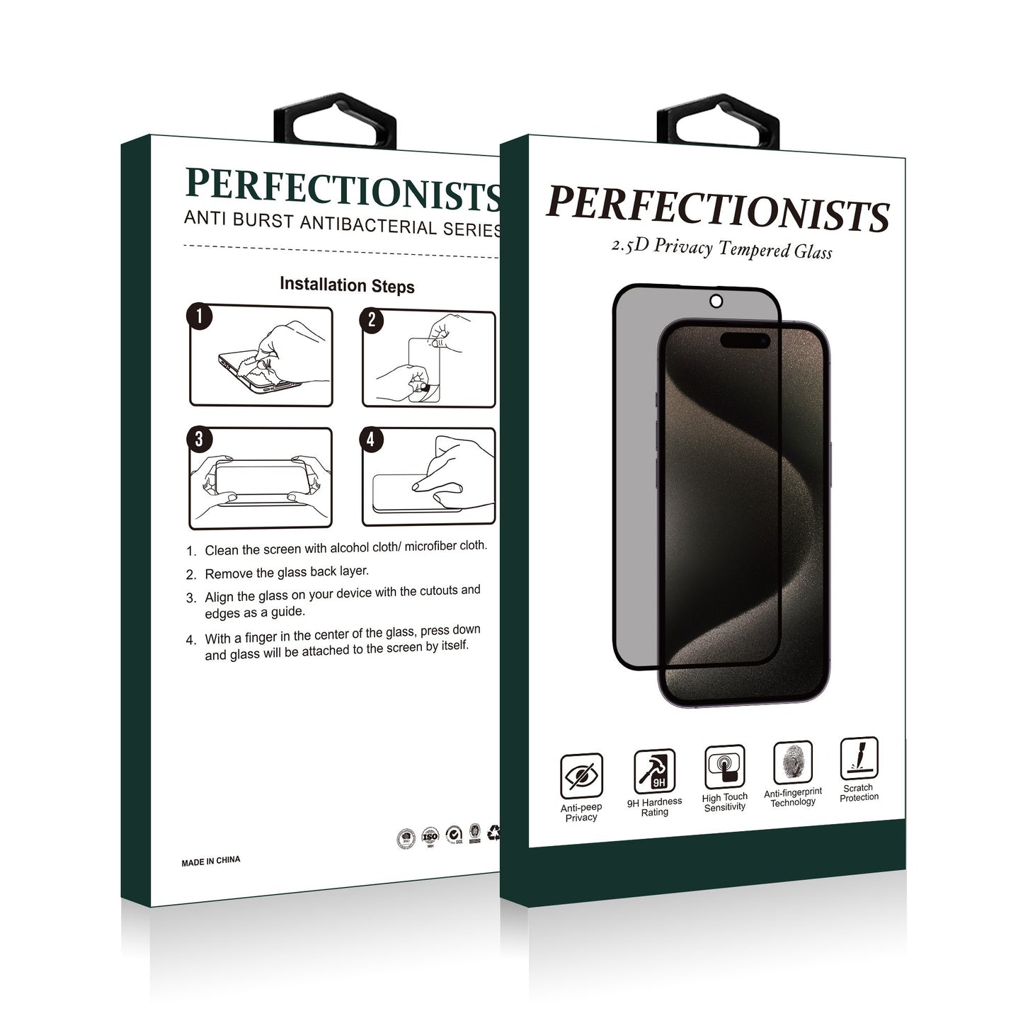 LCD apsauginis stikliukas 2.5D Privacy Perfectionists Samsung S721 S24 FE juodas