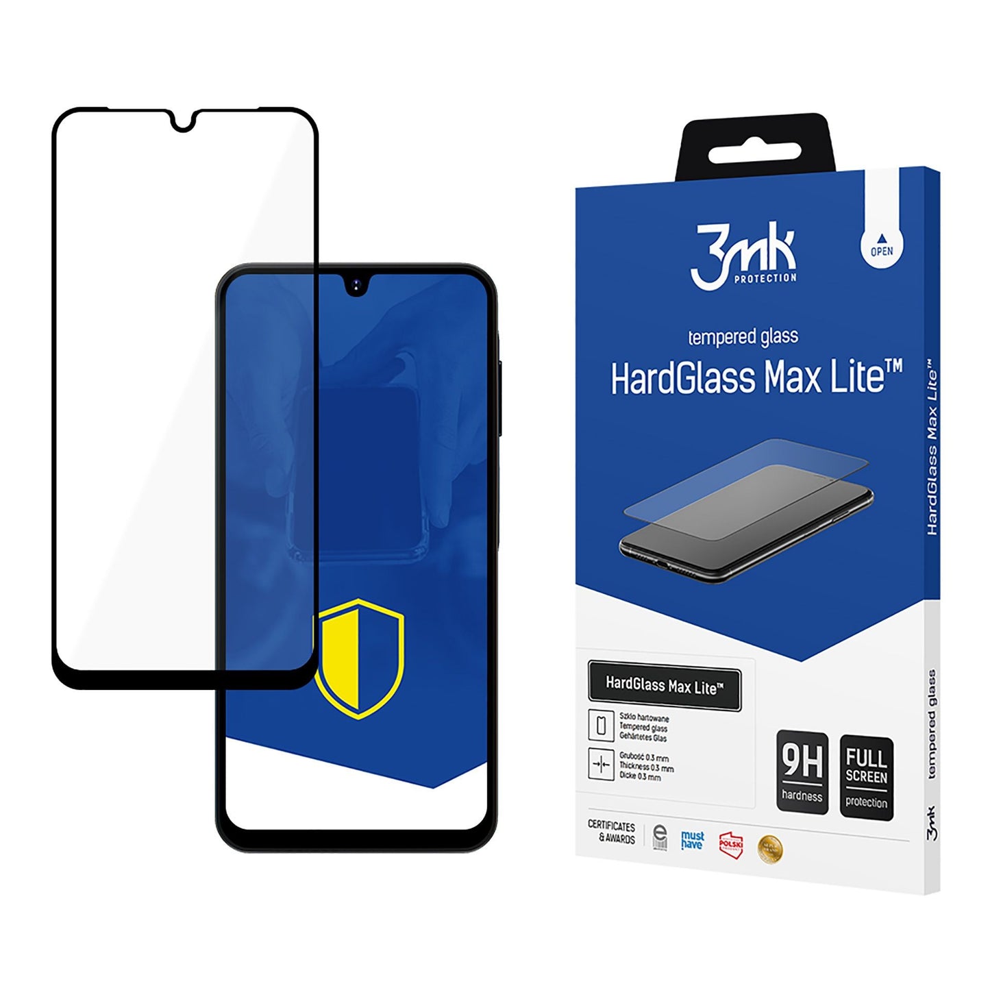 LCD apsauginis stikliukas 3mk Hard Glass Max Lite Samsung A165 A16 4G/A166 A16 5G/A266 A26 5G juodas
