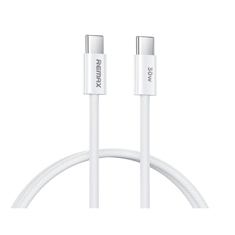 USB kabelis Remax RC-C010 USB-C to USB-C 30W 1.0m baltas