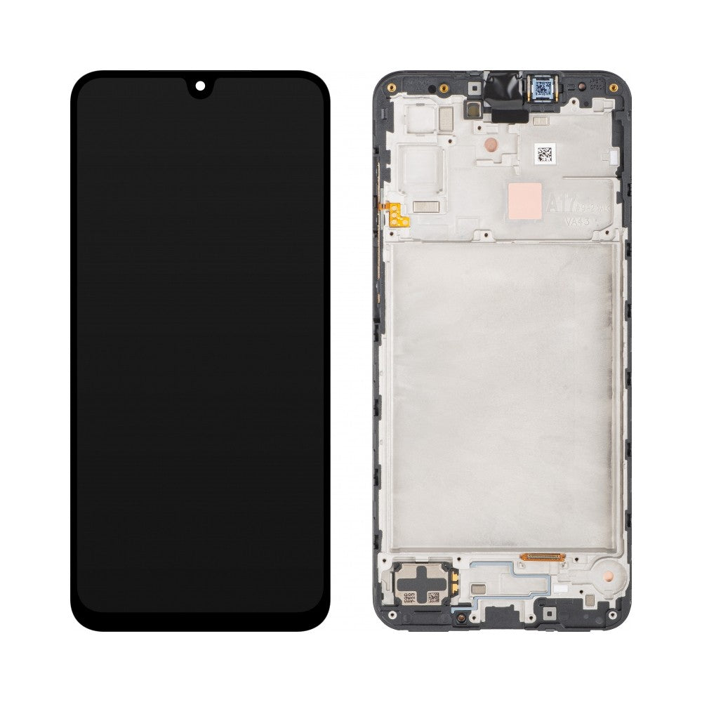 Ekranas Samsung A176 A17 5G su lietimui jautriu stikliuku ir rėmeliu originalus Black (service pack)