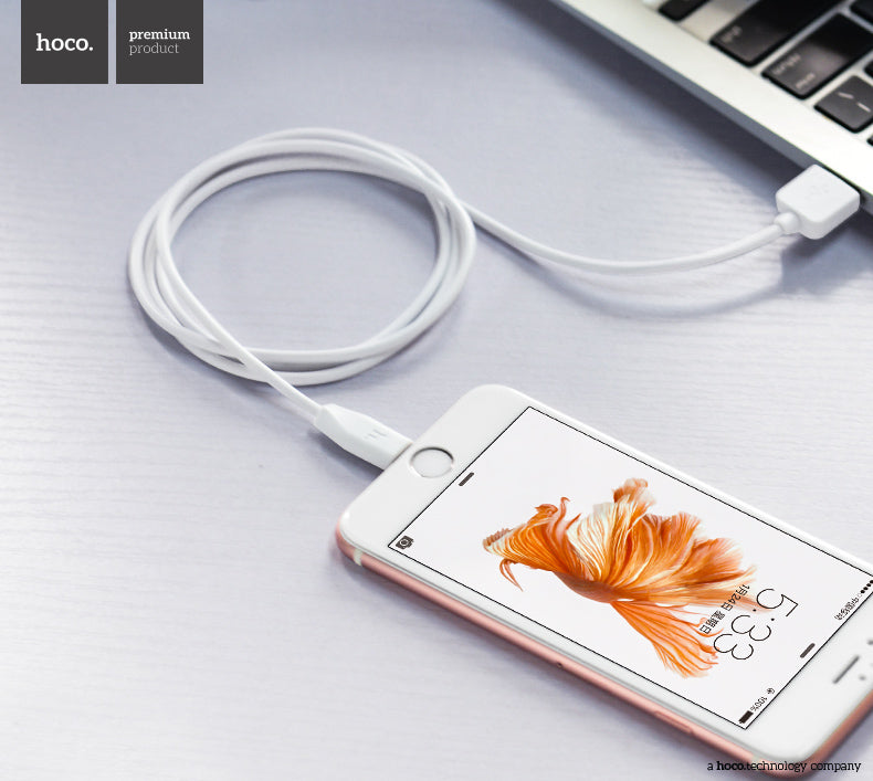 USB kabelis Hoco X1 Lightning 1.0m baltas