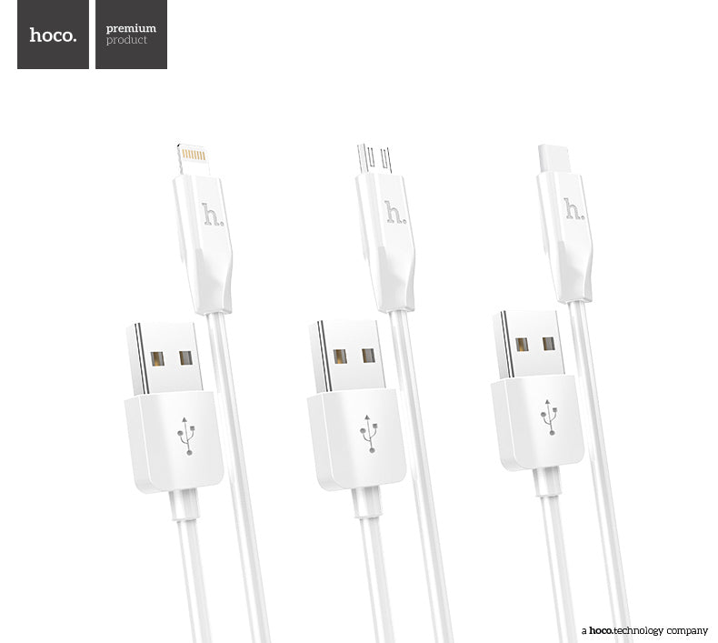 USB kabelis Hoco X1 Lightning 1.0m baltas