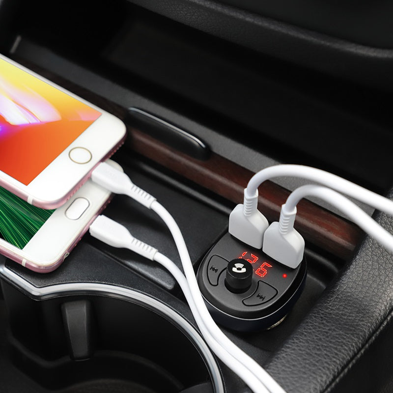 Transmiteris Hoco E41 Bluetooth MP3 grotuvas/FM bangų moduliatorius (laisvų rankų įranga, microSD, SD, 2xUSB, LCD, 3.1A įkroviklis)