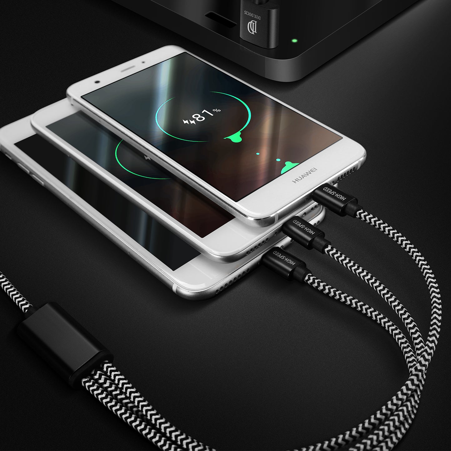 USB kabelis Dux Ducis K-ONE 3in1 microUSB-Lightning-Type-C FastCharging 1.2m