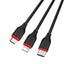 USB kabelis Borofone BX17 3in1 microUSB-Lightning-Type-C 1.0m juodas