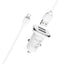 Automobilinis įkroviklis Borofone BZ12 USB + Lightning (2.4A) baltas