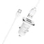 Automobilinis įkroviklis Borofone BZ12 USB + Type-C (2.4A) baltas