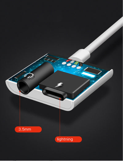 Adapteris bluetooth ADP13 iš Lightning į Lightning + 3,5mm baltas