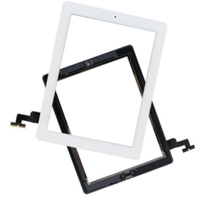 Lietimui jautrus stikliukas Apple iPad 2 baltas su home mygtuku ir laikikliais HQ