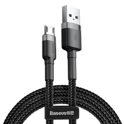 USB kabelis Baseus Cafule microUSB 2.0m 1.5A pilkas-juodas CAMKLF-CG1