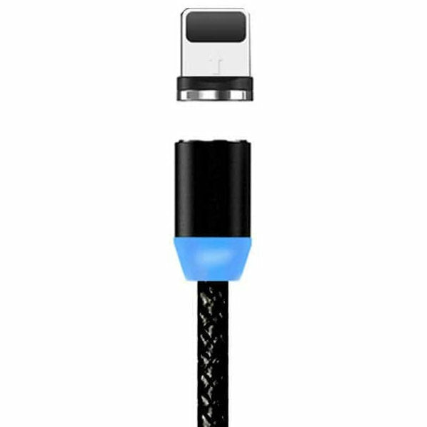 USB kabelis Magnetic microUSB magnetinis 1.0m juodas