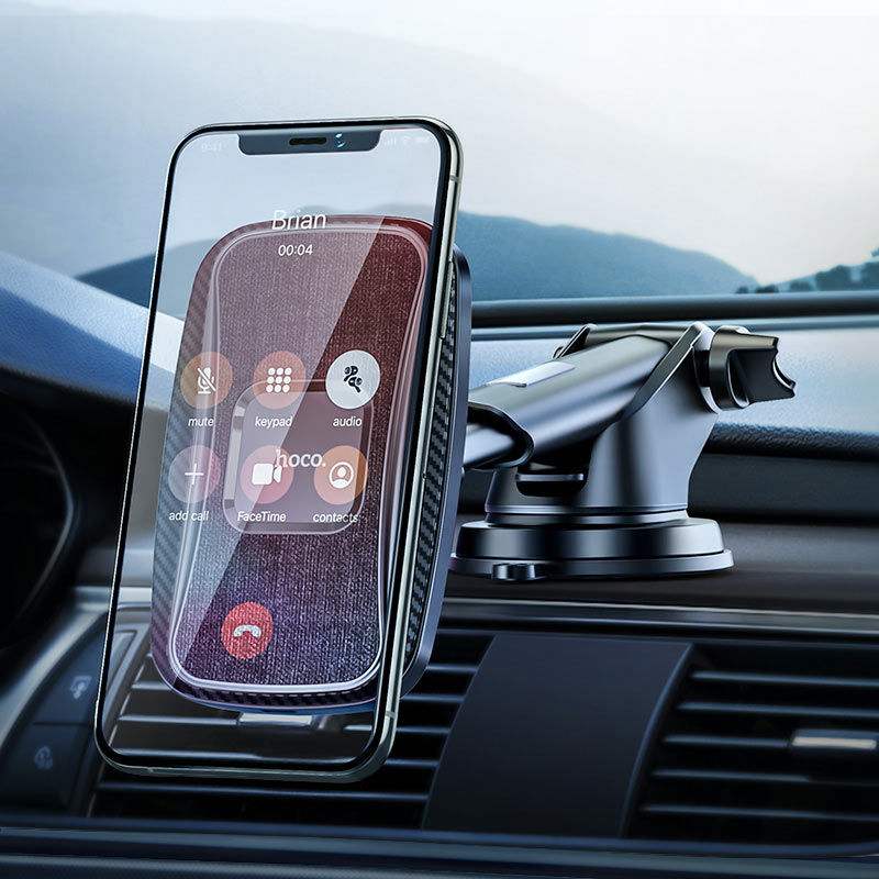 Automobilinis laikiklis-įkroviklis Hoco CA75 magnetis, juodas