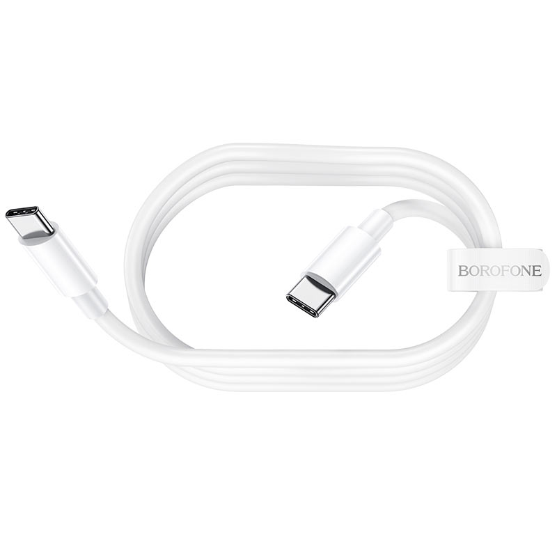 USB kabelis Borofone BX44 iš Type-C į Type-C 100W 1.0m baltas