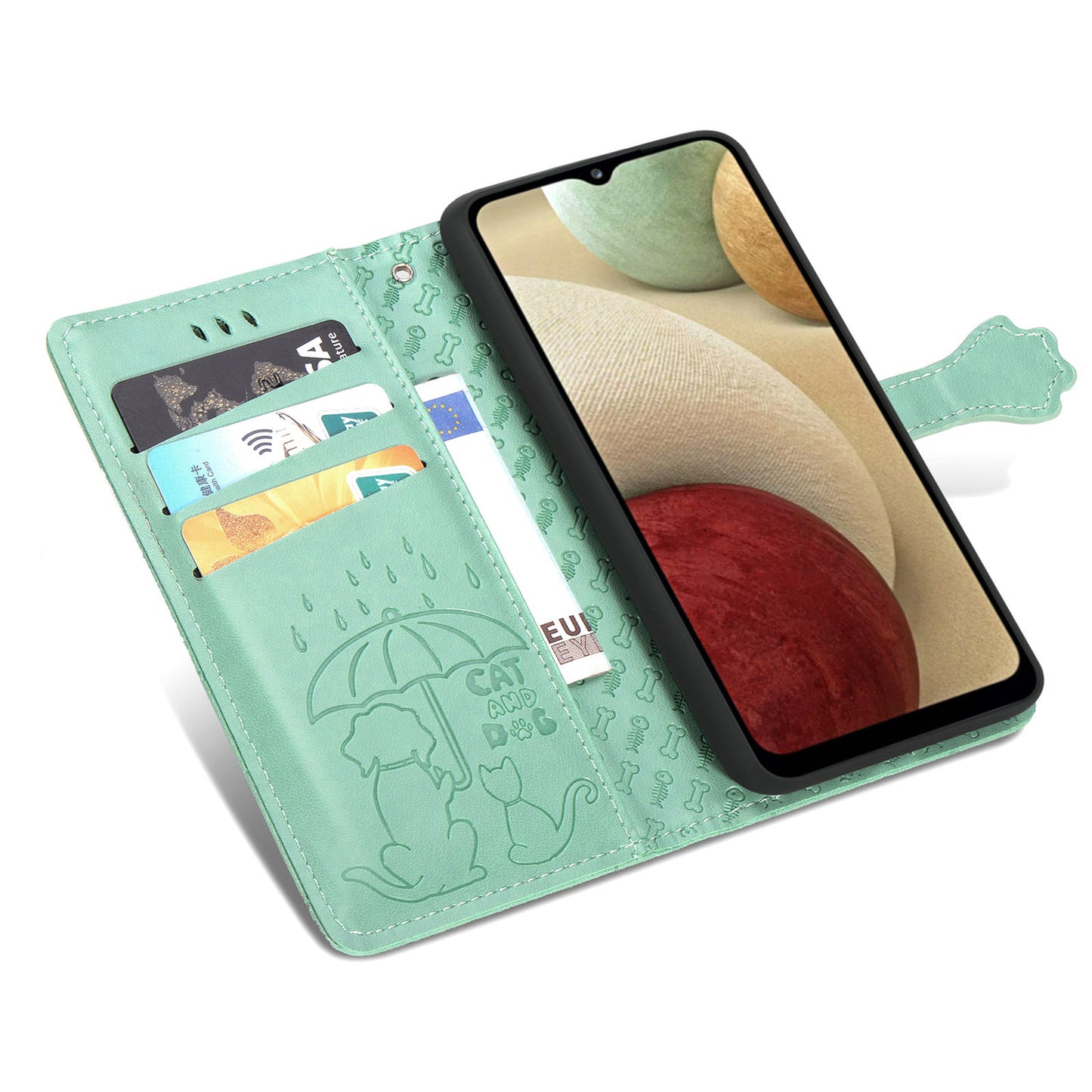 Dėklas Cat-Dog Samsung A037 A03s žalias
