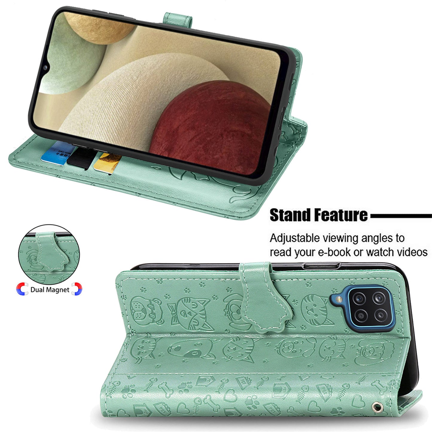 Dėklas Cat-Dog Samsung A037 A03s žalias