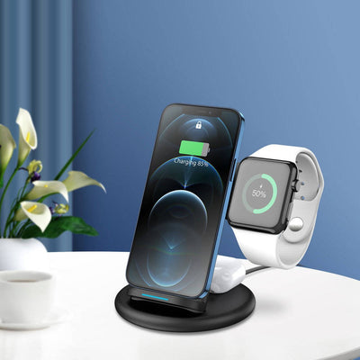 Įkroviklis belaidis Dux Ducis C7 3in1 Phone, Apple Watch, Airpods 15W juodas