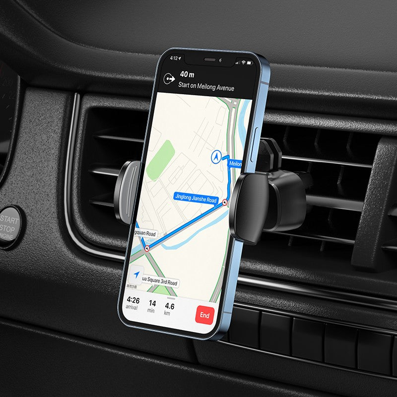 Automobilinis telefono laikiklis Borofone BH61 tvirtinamas ant ventiliacijos grotelių, juodas