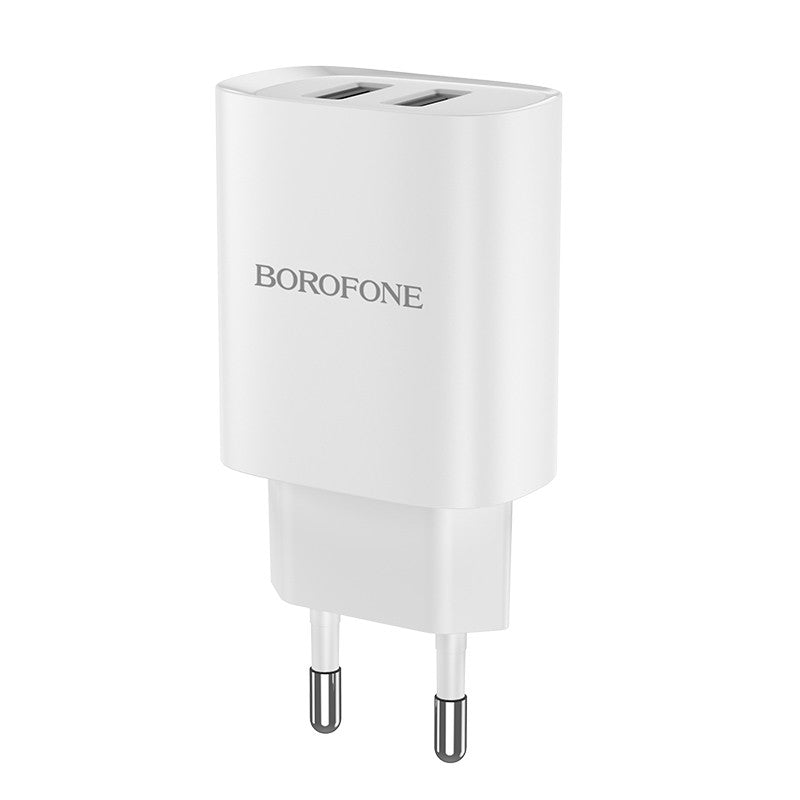 Įkroviklis Borofone BN2 2xUSB 2.1A, baltas