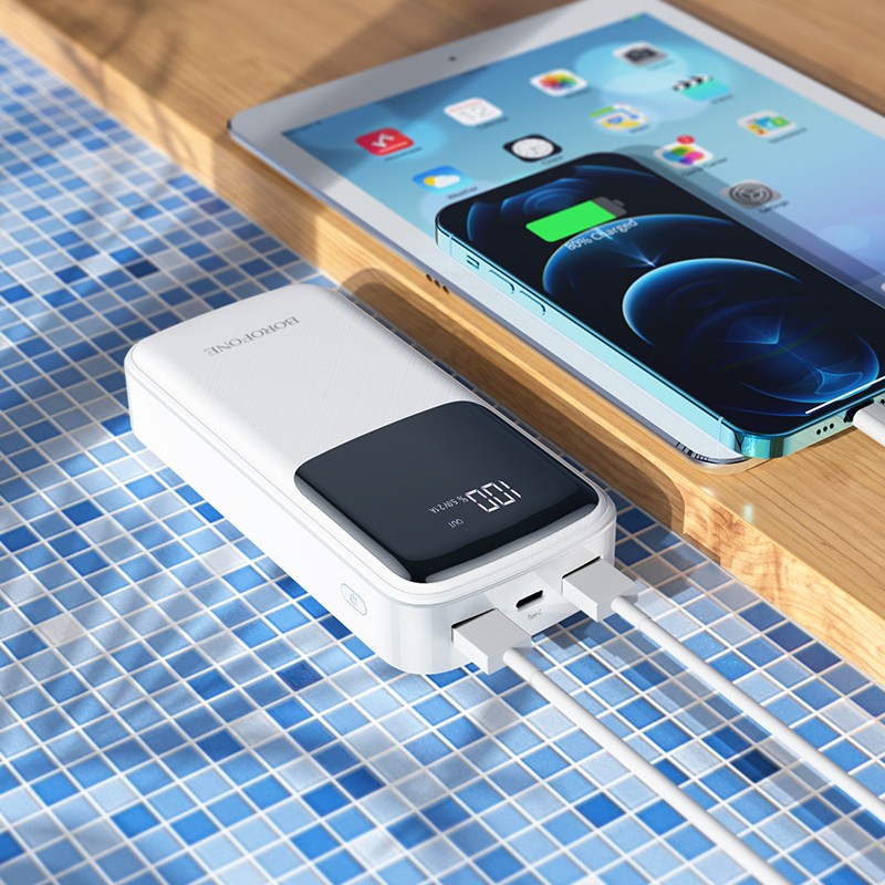Išorinė baterija Power Bank Borofone BJ17A Type-C microUSB 2*USB (2.1A) 20000mAh juoda