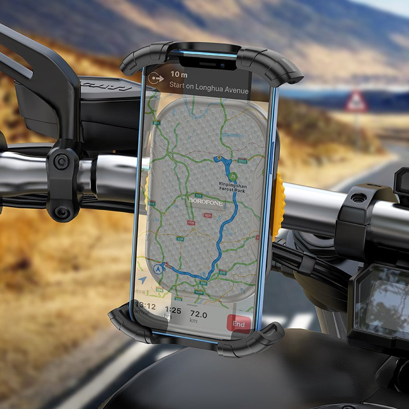 Telefono laikiklis dviračiui, motociklui Borofone BH59 Flyover, juodas