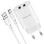 Įkroviklis Borofone BN2 2xUSB 2.1A + USB Type-C, baltas