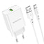 Įkroviklis Borofone BN5 QC 3.0 18W + Type-C, baltas