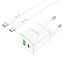 Įkroviklis Borofone BN7 Type-C 20W/USB-A 18W PD20W+QC3.0 + Type-C baltas