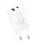 Įkroviklis Borofone BN7 Type-C 20W/USB-A 18W PD20W+QC3.0 baltas