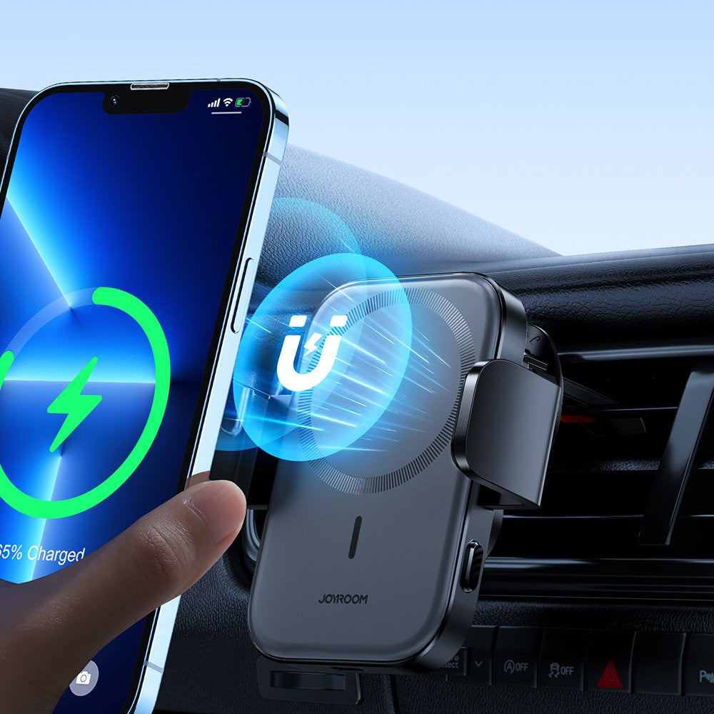 Automobilinis laikiklis-įkroviklis Joyroom JR-ZS295 15W MagSafe juodas