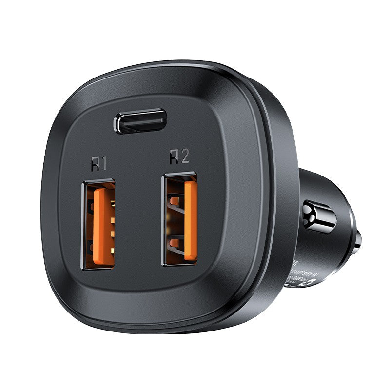 Automobilinis įkroviklis Acefast B9 66W 2xUSB-A+USB-C juodas