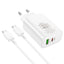 Įkroviklis Borofone BN10 Type-C 65W/USB-A 22.5W + Type-C baltas