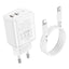 Įkroviklis Borofone BN9 2xType-C 35W + Lightning baltas