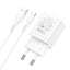 Įkroviklis Hoco N25 2xUSB-A (2.1A) + Type-C baltas