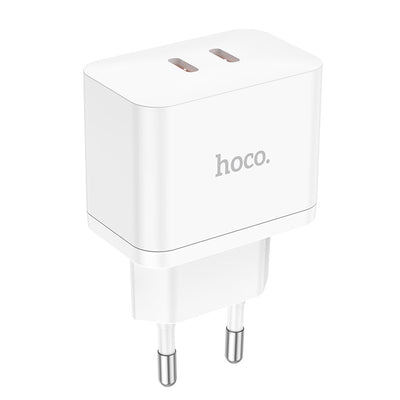 Įkroviklis Hoco N29 PD35W su dviem Type-C jungtimis baltas