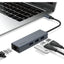 USB šakotuvas Devia Leopard iš Type-C į USB 3.1 + USB3.0*4 pilkas