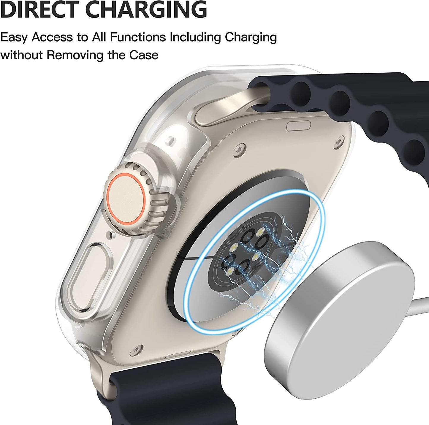 LCD apsauginis stikliukas/dėklas 360 degree cover Apple Watch Ultra 49mm skaidrus