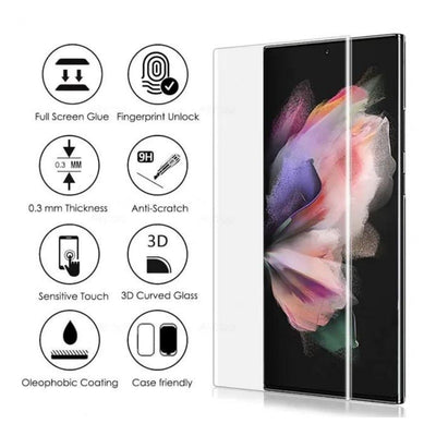 LCD apsauginis stikliukas Nano Optics 5D UV Glue Samsung S911 S23 5G lenktas skaidrus
