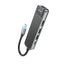 Adapteris Hoco HB23 Easy View Type-C to HDMI+USB3.0+USB2.0+RJ45+PD pilkas