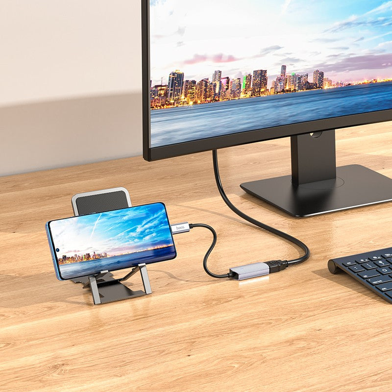 Adapteris Hoco UA20 Type-C to HDMI pilkas