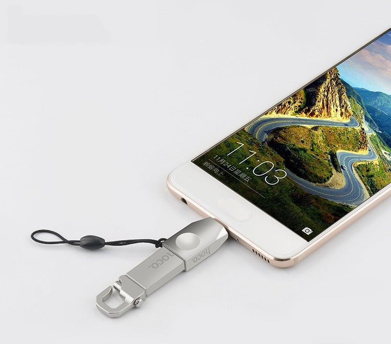 Adapteris Hoco UA9 Type-C OTG pilkas