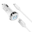 Automobilinis įkroviklis Hoco Z40 Superior Dual Port + Type-C baltas