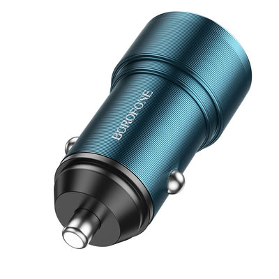 Automobilinis įkroviklis Borofone BZ19 Wisdom Dual Port mėlynas