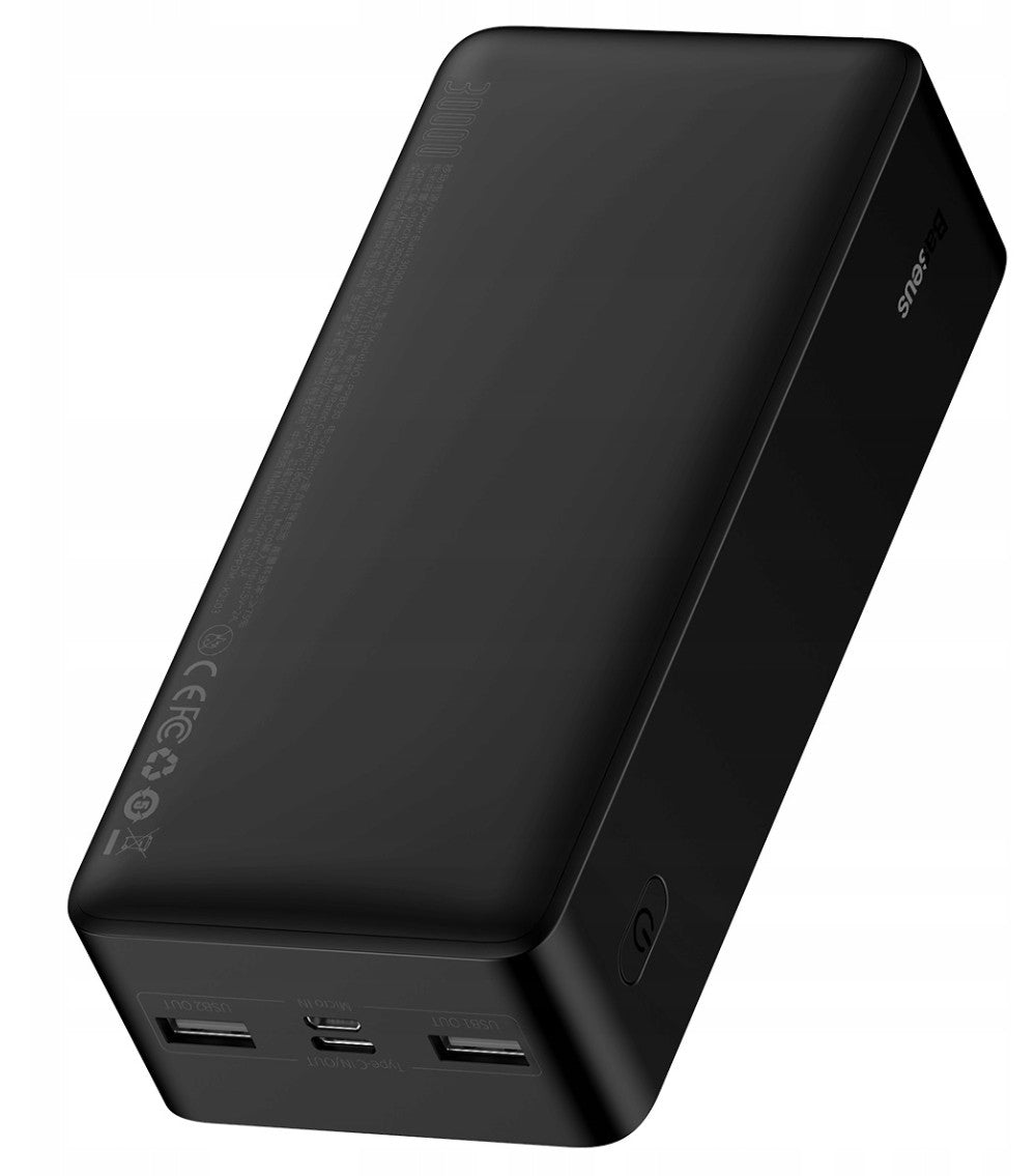 Išorinė baterija Power Bank Baseus Bipow Type-C PD+2xQuick Charge 3.0 15W 30000mAh su ekranu juoda PPBD050201