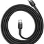Kabelis Baseus Cafule PD Type-C to Type-C 3.0A 60W pilkas-juodas 1.0m CATKLF-GG1