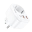 Įkroviklis Hoco NS3 2xUSB-A/1xType-C PD20W+QC 3.0 baltas