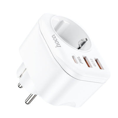 Įkroviklis Hoco NS3 2xUSB-A/1xType-C PD20W+QC 3.0 baltas