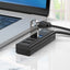 USB šakotuvas Hoco HB25 Easy mix 4-in-1 converter USB-A to 1xUSB3.0+3xUSB2.0 juodas