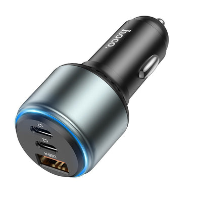 Automobilinis įkroviklis Hoco NZ9 95W 2xType-C/1xUSB-A juodas