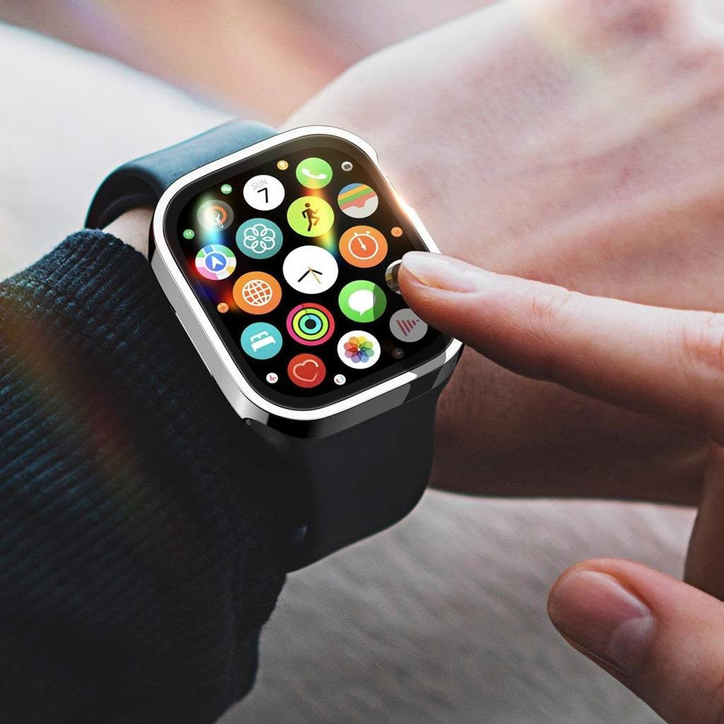 LCD apsauginis stikliukas/dėklas Dux Ducis Hamo Apple Watch 44mm sidabrinis