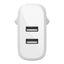 Įkroviklis Belkin Boost Charge Dual USB-A 24W + USB-A to USB-C kabelis baltas